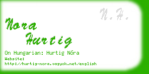 nora hurtig business card